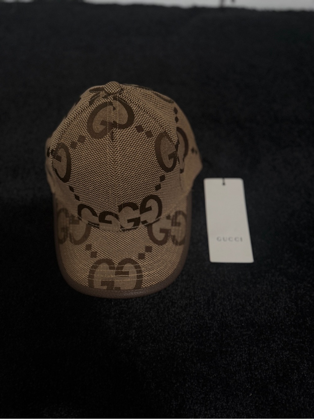 Gucci Beige/Brown GG Supreme Monogram Baseball Cap